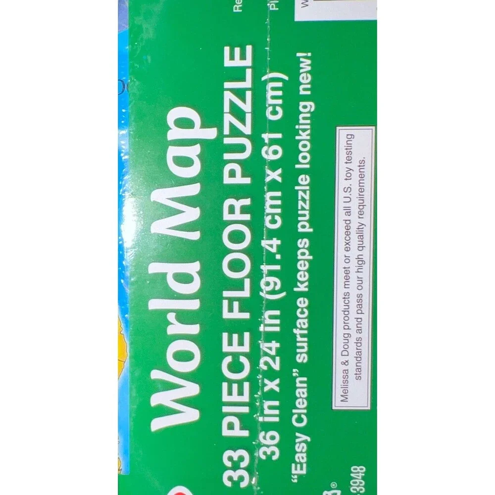 Melissa & Doug World Map Jumbo Jigsaw Floor Puzzle 33 Pc Sealed Brand New 2019